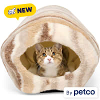 EveryYay Round Barrel Hooded Cat Bed