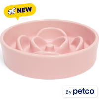 EveryYay Pink Rose Ceramic Slowfeeder Dog Bowl