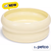 EveryYay White Ceramic Bubble Dog Bowl