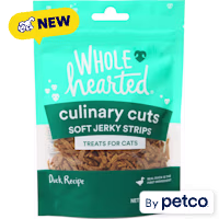 WholeHearted Duck Recipe Soft Jerky Strips Treats for Cats