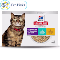 Hill's Science Diet Adult Sensitive Stomach & Sensitive Skin Tuna & Chicken Wet Canned Cat Food Variety Pack