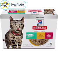 Hill's Science Diet Adult Perfect Weight Vegetable, Chicken & Liver Canned Wet Cat Food Variety Pack