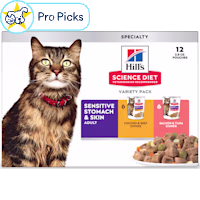 Hill's Science Diet Adult Sensitive Stomach & Sensitive Skin Chicken-Beef, Tuna-Salmon Wet Cat Food Variety