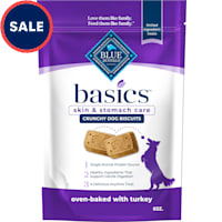 Blue Buffalo Basics Skin & Stomach Care Turkey Recipe Crunchy Dog Biscuit Treats