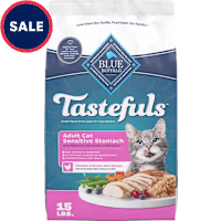Blue Buffalo BLUE Tastefuls Sensitive Stomach, Chicken & Brown Rice Recipe Natural Dry Food for Adult Cats