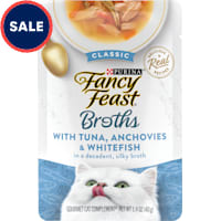 Fancy Feast Lickable Classic With Tuna, Anchovies and Whitefish Wet Cat Food Broth Topper