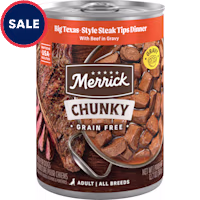 Merrick Grain Free Chunky Big Texas Steak Tips Dinner Canned Dog Food