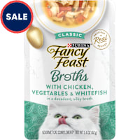 Fancy Feast Lickable Classic Chicken, Vegetables and Whitefish Broth Wet Cat Food Topper