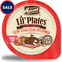Merrick Lil' Plates Grain Free Teeny Texas Steak Tips Dinner Recipe Small Breed Wet Dog Food