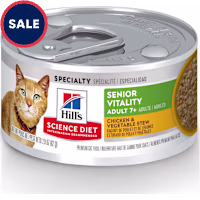 Hill's Science Diet Adult 7+ Senior Vitality, Chicken & Vegetable Stew Canned Wet Cat Food