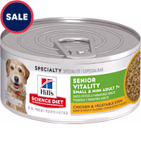 Hill's Science Diet Adult 7+ Senior Vitality Small, Mini Chicken & Vegetable Stew Canned Dog Food