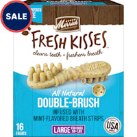Merrick Fresh Kisses Natural Dental Chews, Toothbrush Shape Treat Infused with Real Mint for Large Dogs