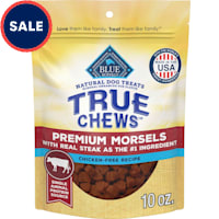 Blue Buffalo True Chews Made in the USA with Natural Ingredients, Steak Premium Morsels Dog Treats