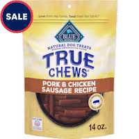 Blue Buffalo True Chews Made in the USA with Natural Ingredients, Pork and Chicken Sausage Recipe Dog Treats