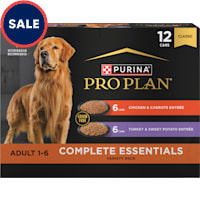 Purina Pro Plan Grain Free Complete Essentials, Chicken & Carrots and Turkey & Sweet Potato Wet Dog Food