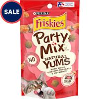 Friskies Party Mix Natural Yums With Real Salmon and Vitamins, Minerals & Nutrients Natural Cat Treats