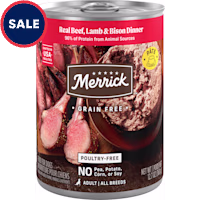 Merrick Real Grain Free Beef, Lamb + Bison Dinner Canned Dog Food
