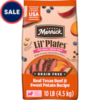 Merrick Lil Plates with Raw Bites Grain Free Texas, Beef and Sweet Potato Kibble Dry Dog Food