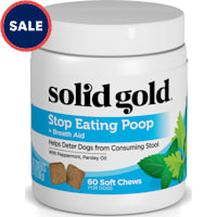 Solid Gold Stop Eating Poop Chews for Dogs with Coprophagia; Natural Supplement with Peppermint and Parsley Oil
