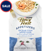 Fancy Feast Lickable Appetizers Grain Free Ocean Fish with a Shrimp Wet Cat Food Topper