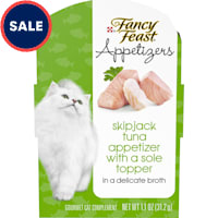 Fancy Feast Grain Free Appetizers Skipjack Tuna With a Sole Topper Wet Cat Food Complement
