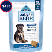 Blue Buffalo Baby BLUE Crunchy Biscuits, Oatmeal & Banana, Natural Dog Treats