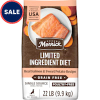 Merrick Limited Ingredients Diet Grain Free Salmon and Sweet Potato, Premium and Healthy Kibble Dry Dog Food