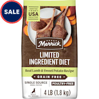 Merrick Limited Ingredients Diet Grain Free Lamb and Sweet Potato, Premium and Healthy Kibble Dry Dog Food