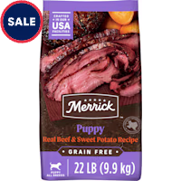 Merrick Premium Grain Free Wholesome Natural Kibble with Real Beef and Sweet Potato Dry Puppy Food