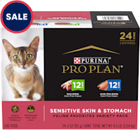 Purina Pro Plan SPECIALIZED Grain Free Sensitive Skin & Stomach, Duck & Artic Char Variety Pack Wet Cat Food