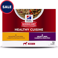 Hill's Science Diet Healthy Cuisine Chicken, Beef Adult Canned Dog Food Variety Pack