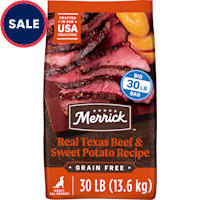Merrick Premium Grain Free Wholesome and Natural Kibble, Real Texas Beef and Sweet Potato Dry Adult Dog Food