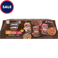 Merrick Chunky Grain Free Premium and Wholesome Beef and Chicken Recipes Canned Dog Food Variety Pack