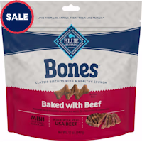 Blue Buffalo Bones Natural Crunchy Biscuits Mini Beef Dog Treats