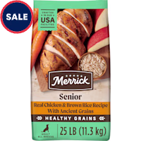 Merrick Healthy Grains Wholesome and Natural Dry Chicken Kibble, Senior Recipe Premium Dry Dog Food