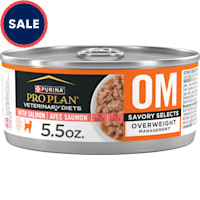 Purina Pro Plan Veterinary Diets OM Overweight Management Savory Selects, Salmon Feline Formula Wet Cat Food