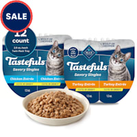 Blue Buffalo Tastefuls Savory Singles Chicken & Turkey Wet Cat Food in Gravy Variety Pack