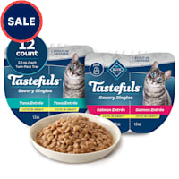 Blue Buffalo Tastefuls Savory Singles Salmon and Tuna Natural Wet Cat Food Cuts in Gravy Variety Pack