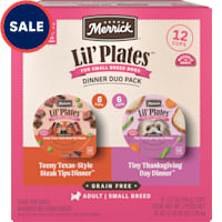 Merrick Lil' Plates Grain Free Beef and Turkey Dinner Duos Soft Natural Wet Small Dog Food Variety Pack