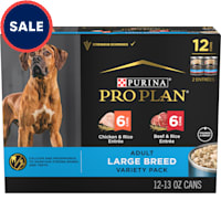 Purina Pro Plan Specialized Chicken & Rice, Beef & Rice Entree Adult Large Breed Wet Dog Food Variety Pack