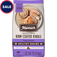 Merrick Healthy Grains Chicken and Brown Rice Freeze Dried Raw Coated Kibble, Natural High Protein Puppy Food