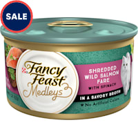 Fancy Feast Medleys Shredded Wild Salmon Fare With Spinach in a Savory Wet Cat Food