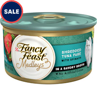 Fancy Feast Medleys Shredded Tuna Fare Recipe with Spinach Broth Wet Cat Food