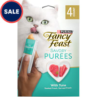 Fancy Feast Savory Puree Naturals With Natural Salmon & Tuna in Demi-Glace Squeezable Tube Cat Treats