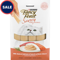 Fancy Feast  Savory Puree Naturals With Natural Salmon & Tuna in Demi-Glace Squeezable Tube Cat Treats