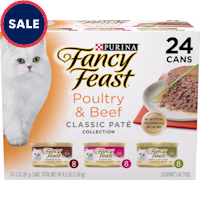 Fancy Feast Poultry and Beef Feast Classic Pate Collection Grain Free Wet Cat Food Variety Pack
