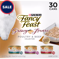Purina Fancy Feast Gravy Lovers Poultry and Beef Grilled Gourmet Wet Cat Food Variety Pack