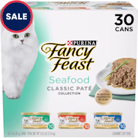 Fancy Feast Grain Free Seafood Classic Collection Pate Wet Cat Food Variety Pack