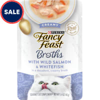 Fancy Feast Lickable Creamy Wild Salmon and Whitefish Wet Cat Food Broth Topper