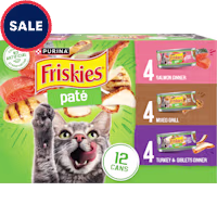 Purina Friskies Salmon Dinner, Turkey, Giblets Dinner and Mixed Grill Wet Cat Food Pate Variety Pack